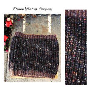 Duluth Trading Co Women’s Multi Black/Brown/Tan Knit Fleck Cowl Neck Warmer